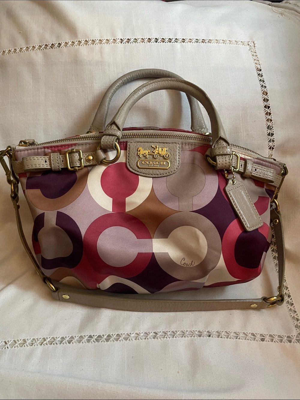 Coach Madison Satchel Dual Rolled Handles & Detachable Strap With HangTag